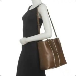 Madewell Medium Transport Leather Tote w Suede Inset, Detachable Strap